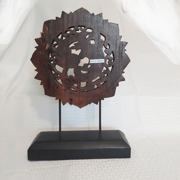 Wooden Fish Sculpture On Stand Home Decor - Picture 2 of 8